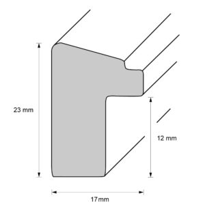 Holzrahmen M1723A65, schwarz, mit Goldkante