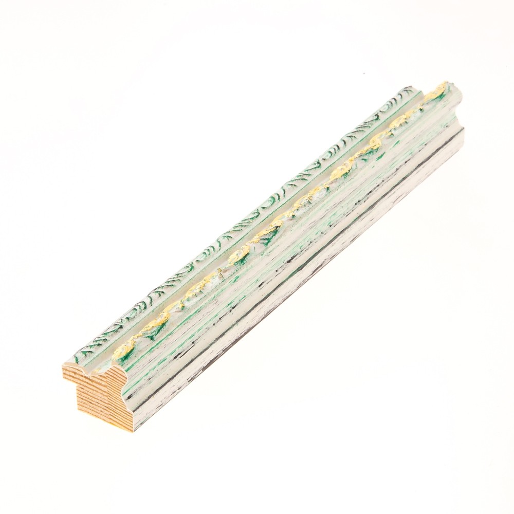 Holzrahmen 30752, weiß-gold-grün – Bild 4