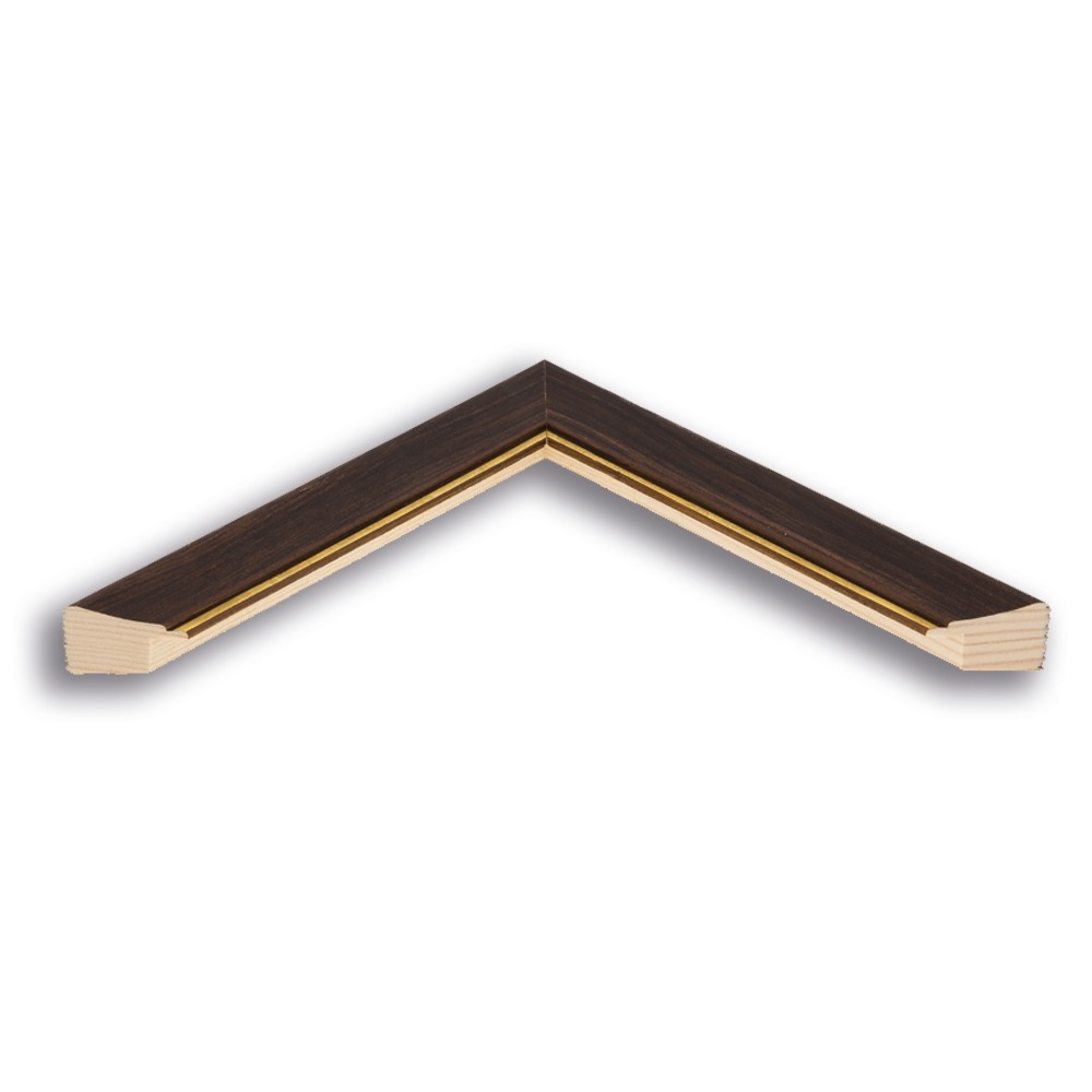 Holzrahmen 16201, braun mit Goldkante – Bild 3