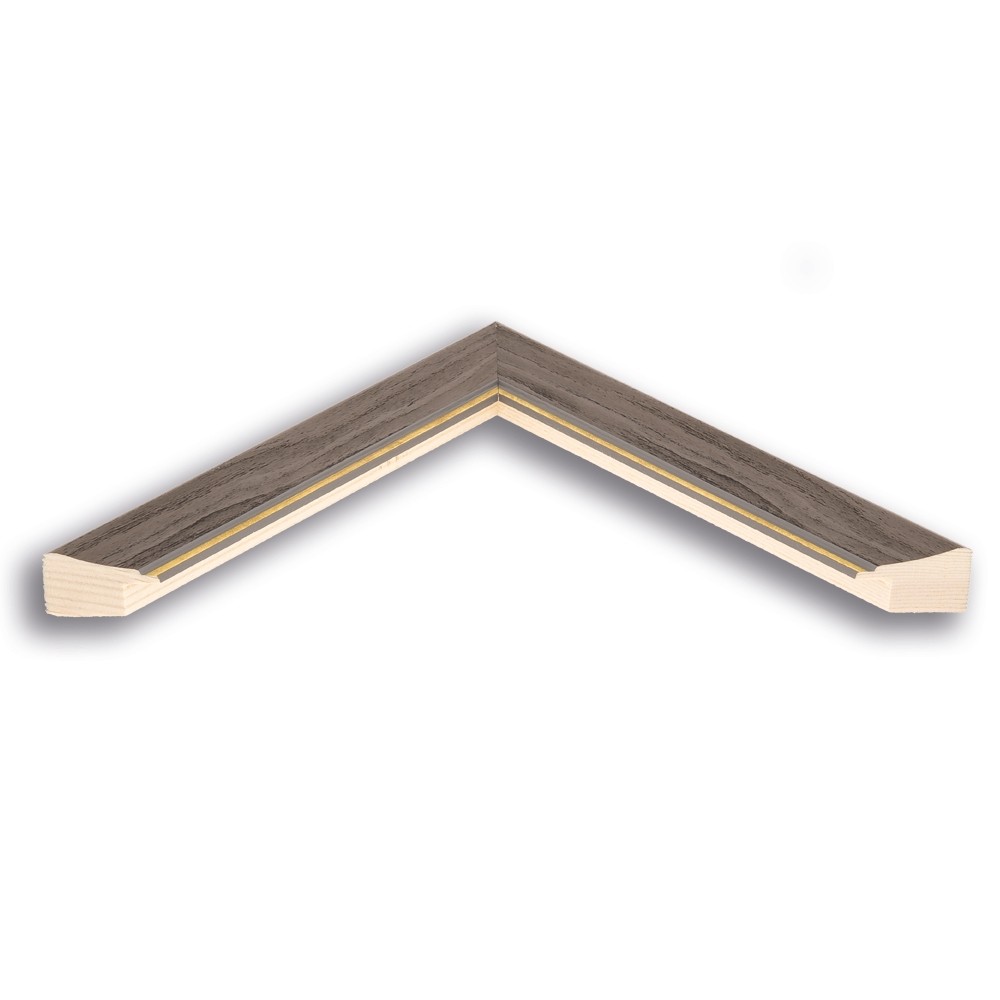 Holzrahmen 16296, grau mit Goldkante – Bild 3