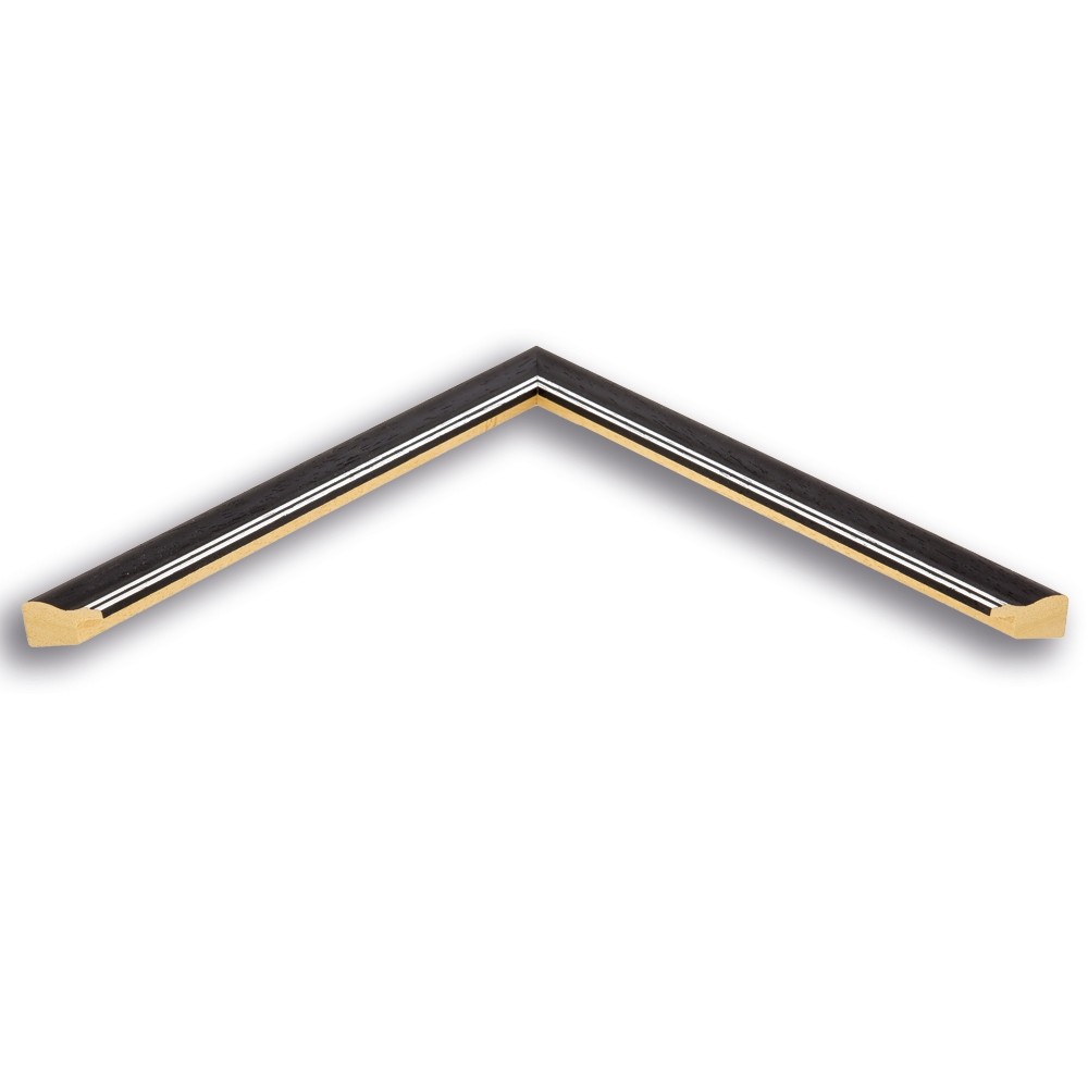 Holzrahmen 16712, schwarz mit Silberkante – Bild 3