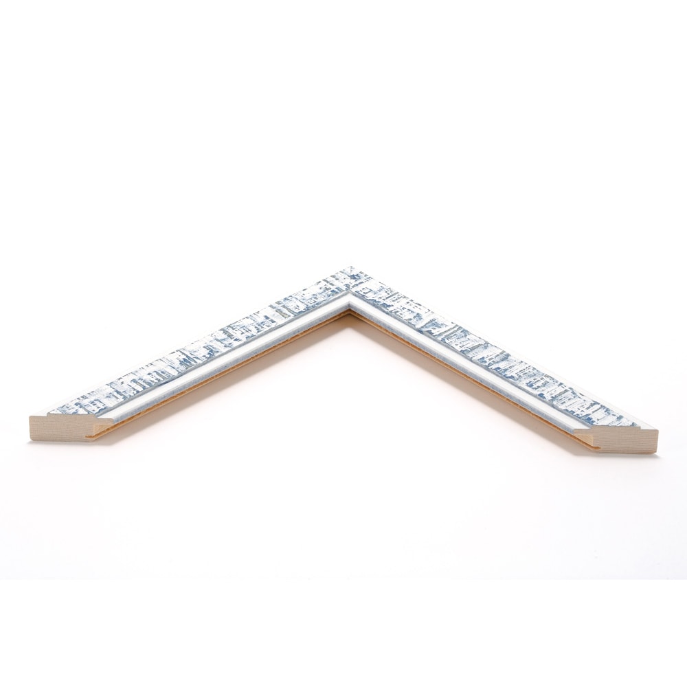 Holzrahmen 32653, blau-weiß, gekalkt – Bild 3