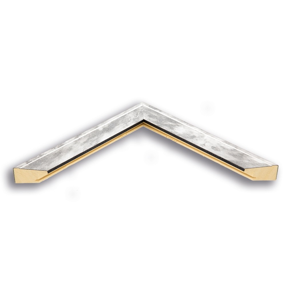 Holzrahmen L277H, silber mit schwarzer Innen- und Außenkante – Bild 3