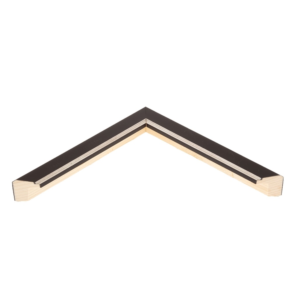 Holzrahmen M1723A64, schwarz, mit Silberkante – Bild 3